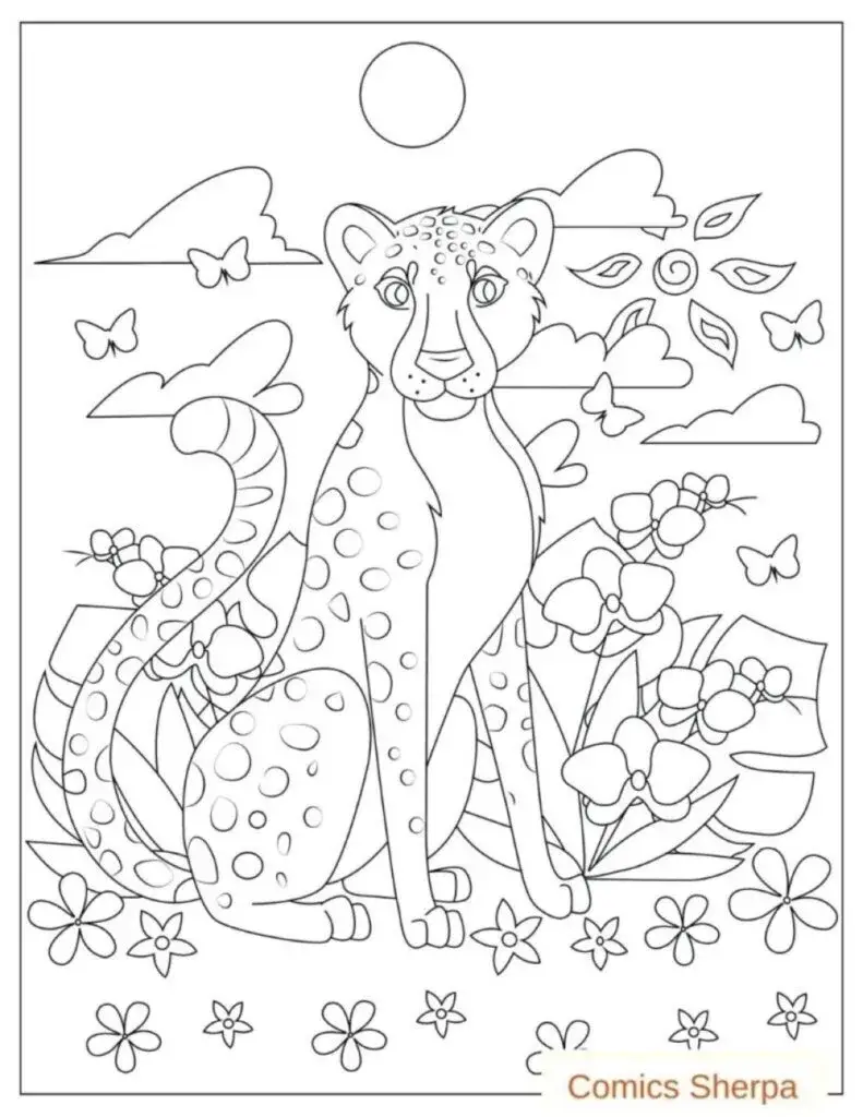 printable cheetah coloring pages