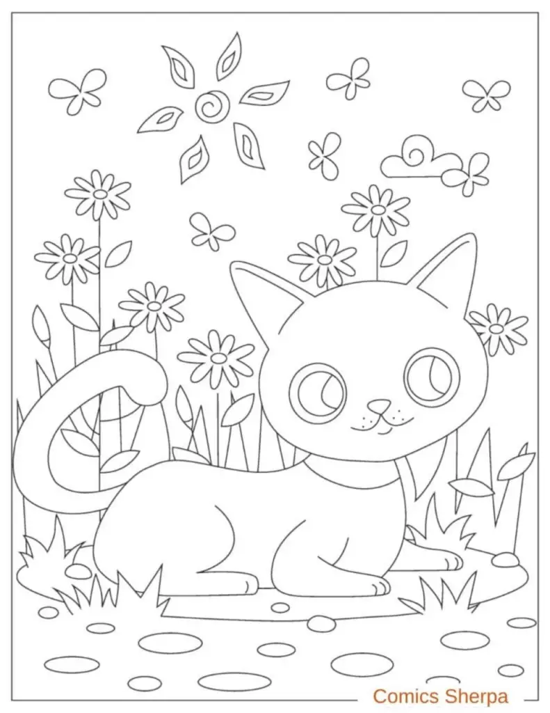 printable kitty cat coloring pages