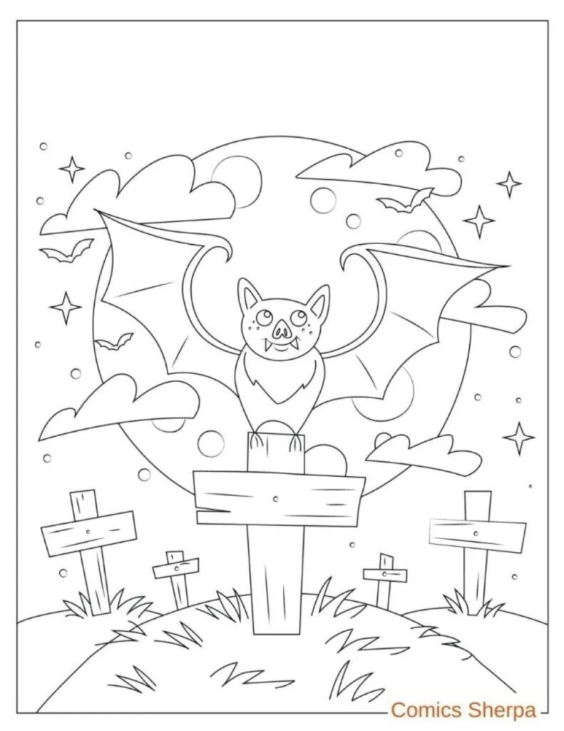 cute halloween bat coloring pages