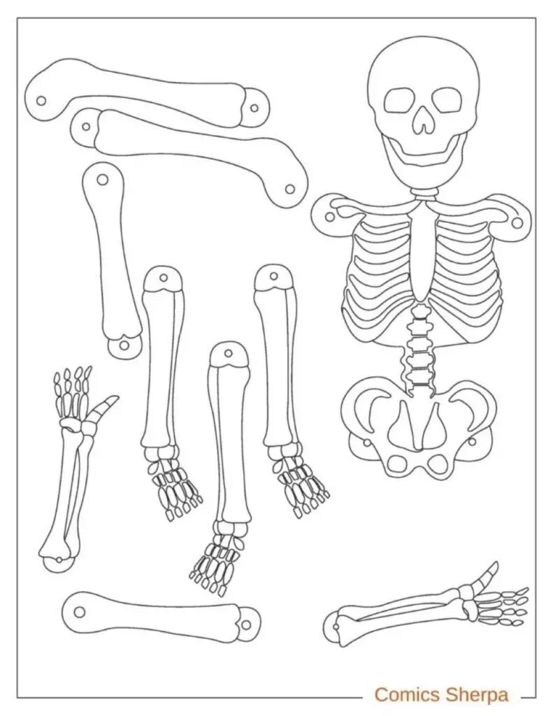 Free Skeleton Coloring Pages (Print and Download PDFs) - Comics Sherpa