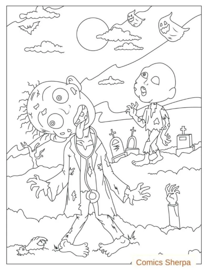 free printable zombie coloring pages