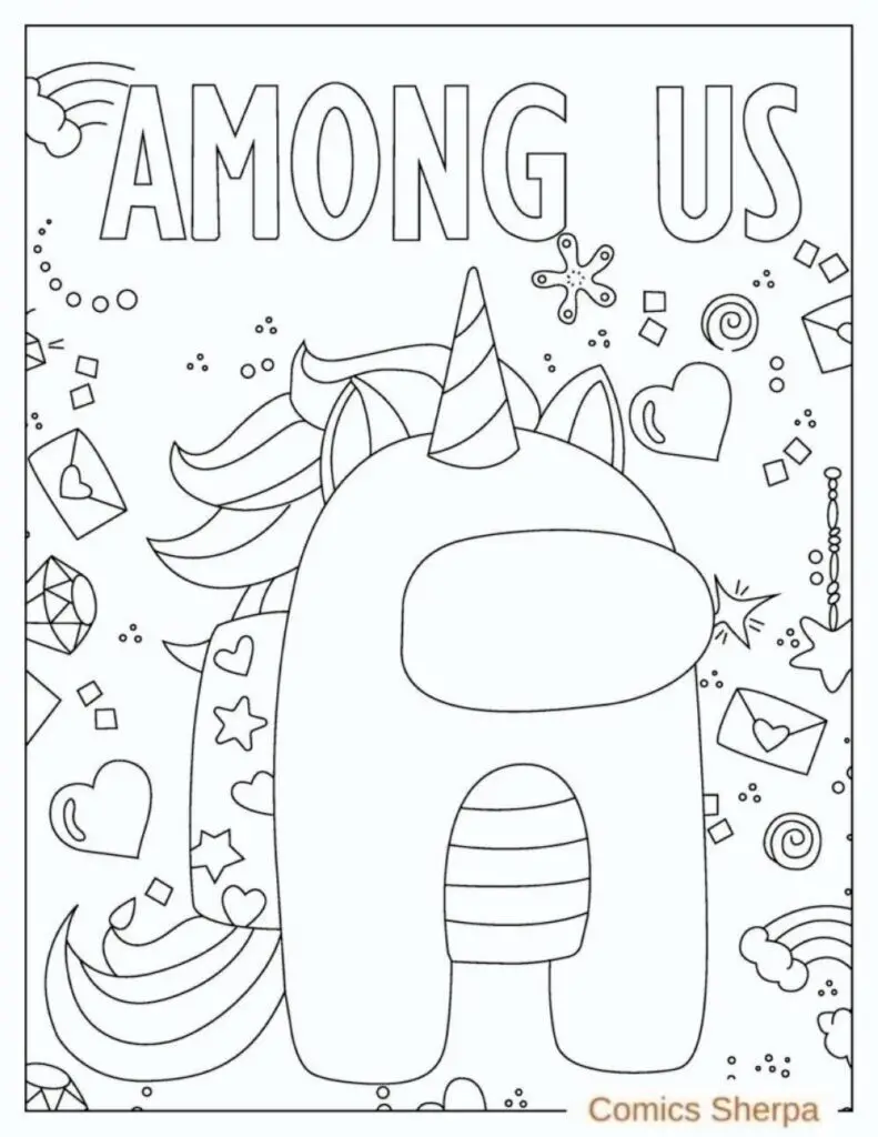 among us game coloring page