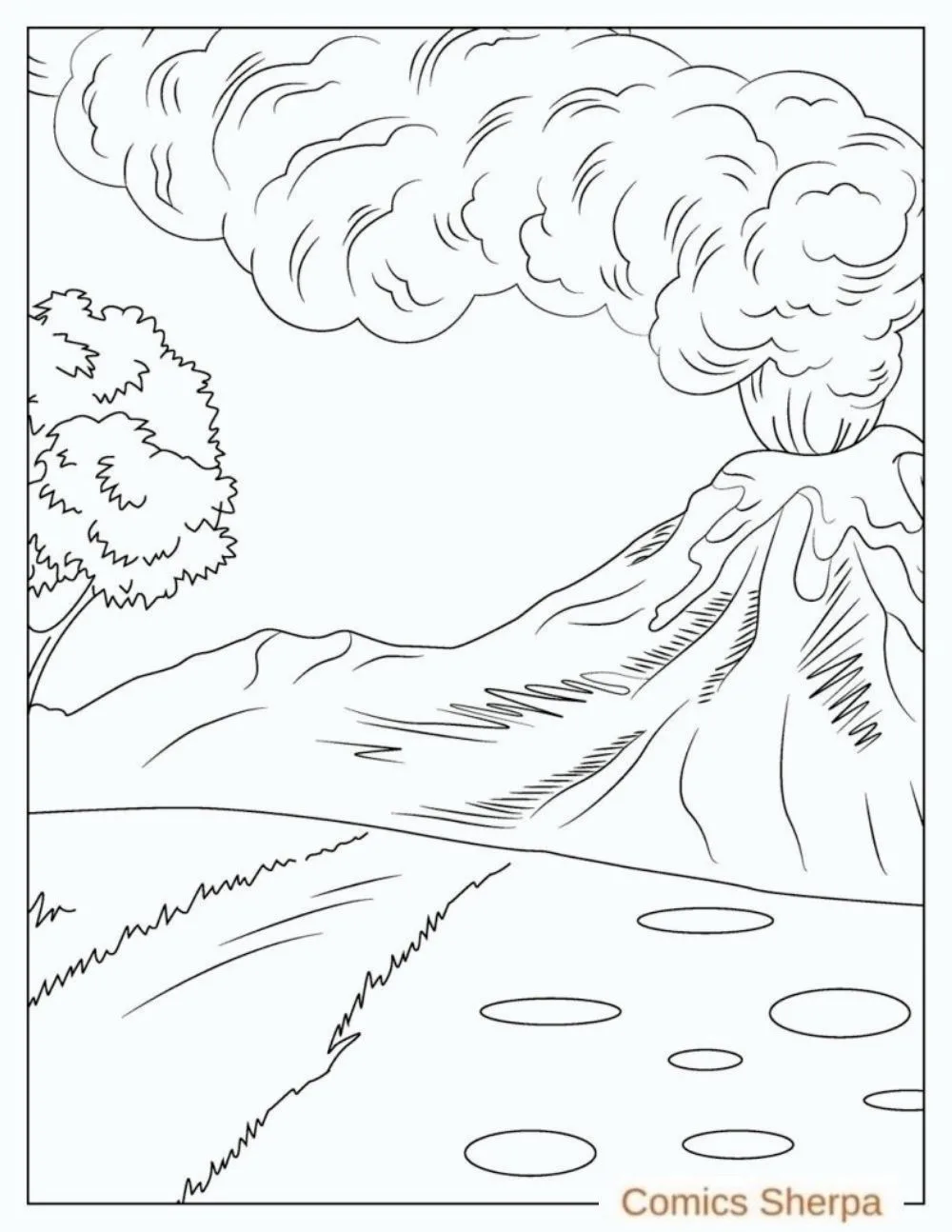 free volcano coloring pages