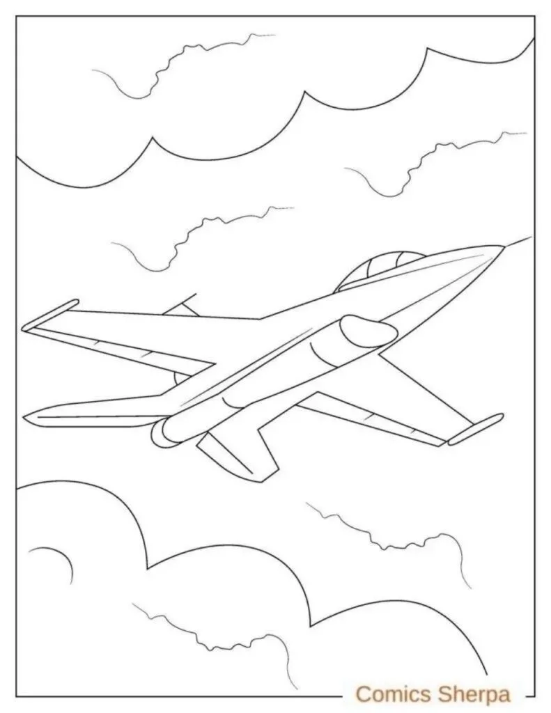 fighter jet coloring page