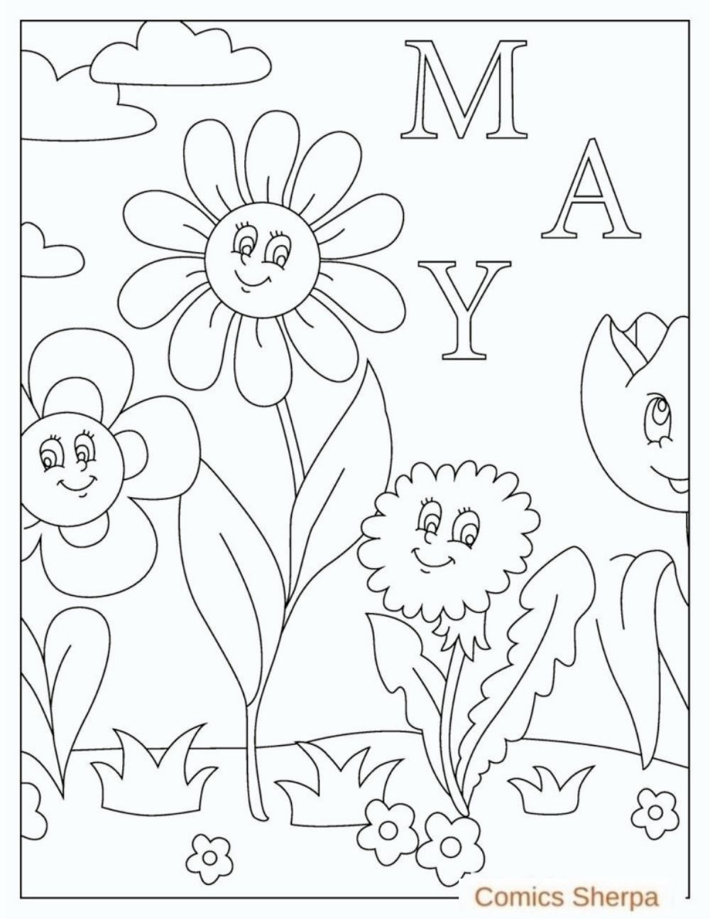 Free May Coloring Pages (Print and Download PDFs) - Comics Sherpa