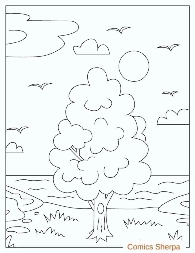 images of trees coloring pages