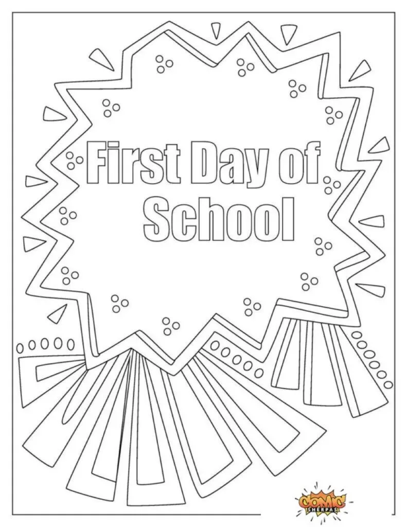 first day of kindergarten coloring pages