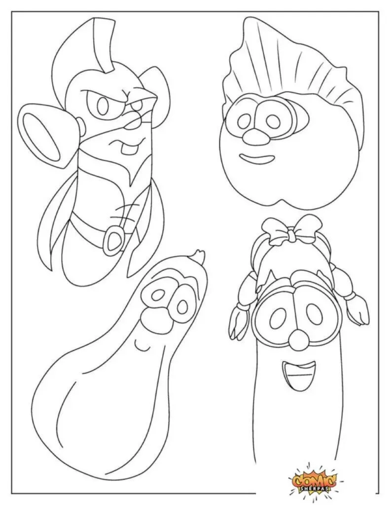 veggietales characters coloring pages